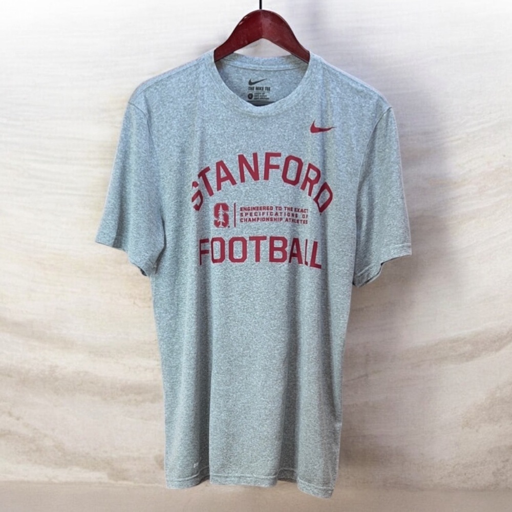 Nike Mens Stanford Cardinal gray lift football legend dry-fit T-shirt Size Lg